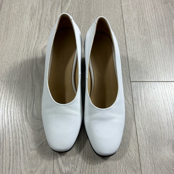 Frank & Oak White Leather Block Heels - Picture 1 of 9